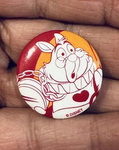 Disney Conejo Blanco Alicia en el País de las Maravillas Película Clásica Metal Pinback Botón Pin 1" - Imagen 1 de 2