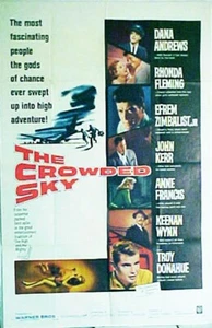 Póster de The Crowded Sky Dana Andrews, Troy Donahue una gran película de desastre 1960 - Imagen 1 de 1