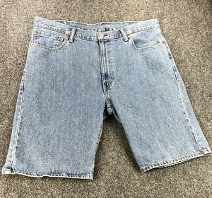 Levis 505 Shorts Mens 40 Blue Denim Regular Fit Dark Wash 100% Cotton 40x11 - Picture 1 of 8