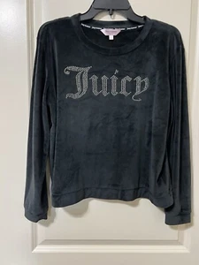 Prendas para dormir para mujer Juicy Couture de terciopelo negro con tachuelas talla grande - Imagen 1 de 4