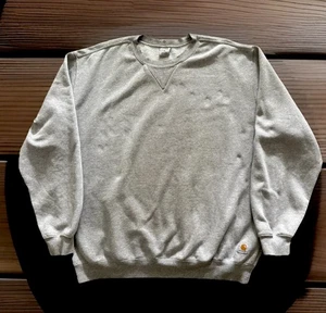 CARHARTT CREWNECK PULLOVER SWEATSHIRT HEAVYWEIGHT/OUTDOORS GRAY MENS SIZE XL - Picture 1 of 5