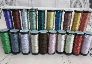 20 Kreinik Balger Metallics #16 Medium Braid Embroidery Thread mixed color lot - Picture 1 of 15