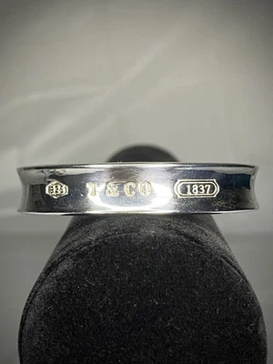 Vintage 1997 Unisex Tiffany & Co “925 T & Co 1837” Sterling Cuff Bracelet - Image 1 of 4