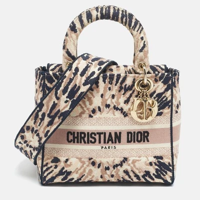Dior Multicolor Tie-Dye Embroidered Canvas Medium Lady D-Lite Tote - Image 1 of 4