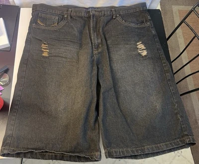 Pantalones cortos de jean de mezclilla holgados Y2K para hombre 44x15 grandes y altos ropa de calle patinador grunge Foto 1 de 4