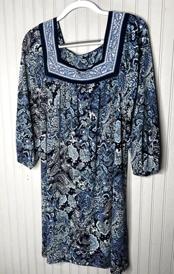 Vestido Michael Kors Mujer Grande Cachemira Boho Cuello Cuadrado Manga 3/4 Nuevo con Etiquetas $135 Foto 1 de 4