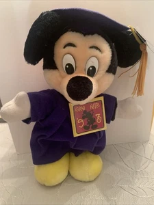 VTG Mickey Mouse Graduation Plush Cap Gown Disney Stuffed 12" Grad Night '93 NWT - Picture 1 of 11