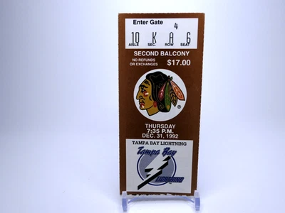 Tampa Bay Lightning vs. Chicago Blackhawks / December 31, 1992 / TICKET STUB - Image 1 of 2