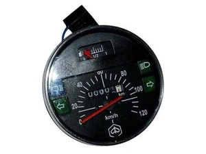 SPEEDOMETER 100MM DIA 0-120KM BLACK FACE SPEEDO FIT FOR VESPA PX LML STELLA - Picture 1 of 3