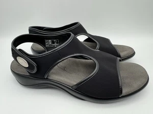 SAS Harmony Sandals Black Stretch Slingback Comfort Orthotic Shoes Women's 7.5 W - Picture 1 of 11