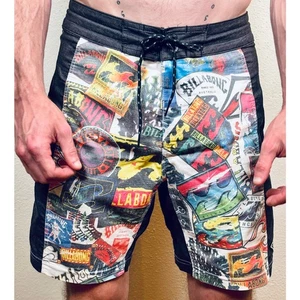 Billabong Boardshorts Größe 29 bunter Logoprint - Bild 1 von 6