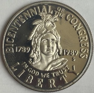 1989-S PROOF CONGRESS BICENTENNIAL COMMEMORATIVE HALF DOLLAR COIN - Picture 1 of 2