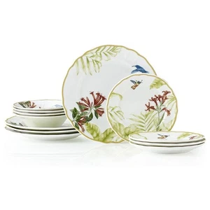 NEW Noritake Hummingbird Meadow Dinner Set 12pce - Picture 1 of 4