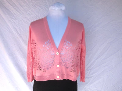 Romeo Gigli para Joyce Rosa Corto Aireado Suéter Nuevo Sin Etiquetas De Colección Y2K Boxy + Cortina Foto 1 de 4