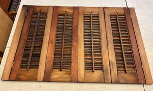 Pair Of Wood Folding Louver Interior Window Shutters Each Pair 24”X 16 1/4” - Picture 1 of 4