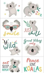 Koala Bear Animal Cute Kids Birthday Party Favor Temporary Tattoos - Picture 1 of 1