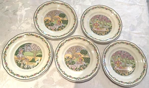 5 x Vintage Gien Three Seasons cheese plates in very good condition - Picture 1 of 6