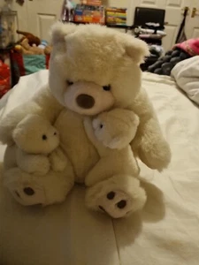 Fiesta Polar Bear And Cubs Plush 10" - Picture 1 of 8