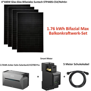 1760W Bifazial Balkonkraftwerk mit 2.7kWh Anker Solix Solarbank 3 E2700 Pro - Bild 1 von 14