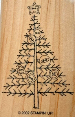 Estampillas cosidas a mano árbol de navidad de vacaciones estampilla única solo 2002 Foto 1 de 3