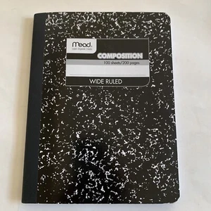 Mead Square Deal Composition Book, Wide Ruled, 100 Sheets, Black Marble - Picture 1 of 3