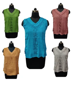 Angebot 10 Stck. Indische Bluse Top Strand Freizeit Hippie Gypsy Casual Bohemian Yoga Top - Bild 1 von 8