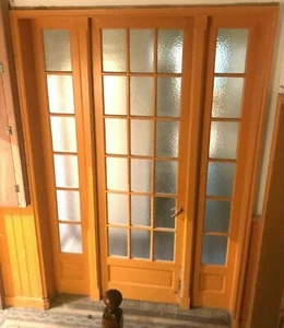 Porte de séparation a trois vantaux a petits carreaux XX siècle - Imagen 1 de 3