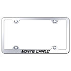 Name Etched on Chrome Stainless Wide Body License Plate Frame for Monte Carlo