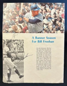 Bill Freehan SIGNED Detroit Tigers 1968 Yearbook Page World Series Champions - Picture 1 of 4