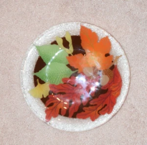 NEW! - Retired, PEGGY KARR Small 8" Autumn Leaves, Acorn, Fall, Orange - Picture 1 of 1