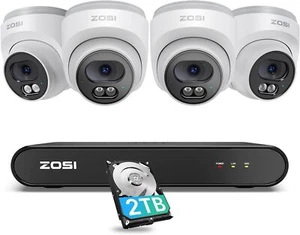 ZOSI 4MP PoE Überwachungskamera Set Außen 8CH 5MP 2TB H265+NVR Personenerkennung - Bild 1 von 17
