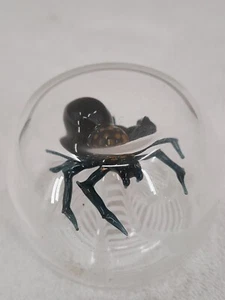 Handblown Glass Spider in Web Paperweight - As Is Unsealed - Picture 1 of 7