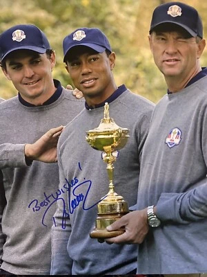 ¡FOTO 8x10 firmada por Davis LOVE III! ¡Uno de los mejores golfistas de todos los tiempos! Con caa Foto 1 de 2