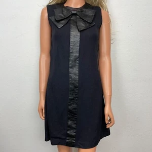 Vintage Alison Ayres 60s 70s MOD Black Mini Dress Size XS/S - Picture 1 of 10