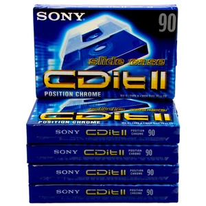 SONY CDit II 90 - 5 Pack - Chrome Blank Audio Cassette Tapes (1998) – NEW SEALED - Picture 1 of 14