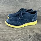Cole Haan Blue Suede Youth Kids Shoes Size 11 K Blue Yellow Casual Dress