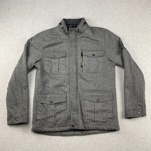 Chaqueta Billabong Para Hombre XL Gris Edredón Forrado Cremallera Completa Polizón Militar Capucha Bolsillo - Imagen 1 de 15