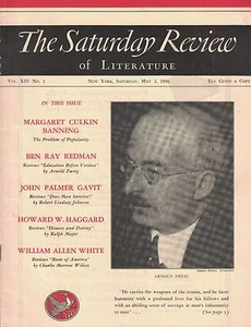 The Saturday Review of Literature May 2 1936 Arnold Zweig Ralph Major - Picture 1 of 1