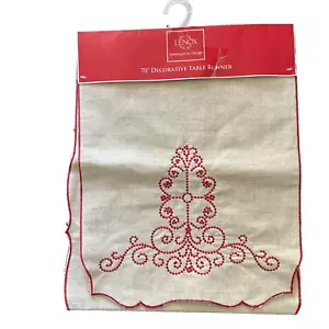 New Lenox Linens American By design Holiday French Perle Table Runner 14” X 70” - Picture 1 of 7
