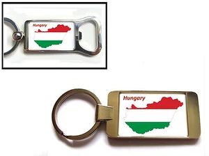 UNGARISCHE FLAGGE KARTE SCHLÜSSELANHÄNGER ODER FLASCHENÖFFNER ABZEICHEN GESCHENK - Bild 1 von 5