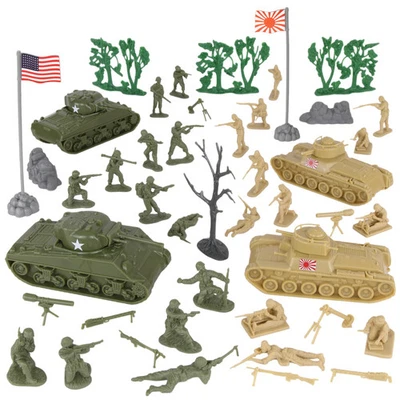 BMC CTS WW2 Battle of Saipan Plastic Army Men Pacific Tank Battle Box Playset - Image 1 of 4