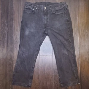 Pantalones de mezclilla Levis 514 para hombre 36x24 negros rectos lavado oscuro **alterados** de entrepierna de 30" - Imagen 1 de 12