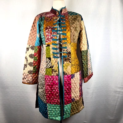 Sacred Threads Patchwork Quilted Jacket Women's S/M Boho Hippie Artsy Color NEW - Image 1 of 4