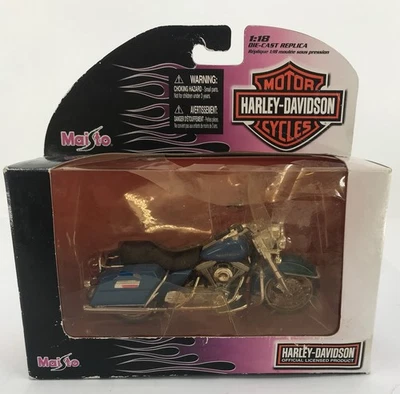 Maisto Harley Davidson 1:18 Diecast FLHR Road King Blue Motorcycle - Image 1 of 4