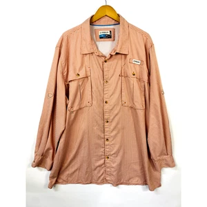 Magellan Outdoors Men's Shirt 3XL Orange White Angler Fit Mag Wick Fish Gear - Picture 1 of 11