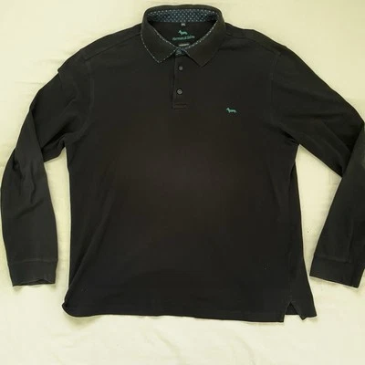 Harmont & Blaine Polo Shirt Men 3XL Navy Long Sleeve Narrow Fit Classy Italian - Image 1 of 4