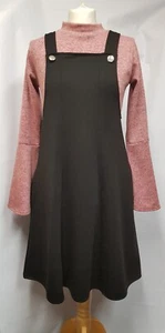 Zena- Ladies panelled swing pinafore, with buttons - Picture 1 of 10