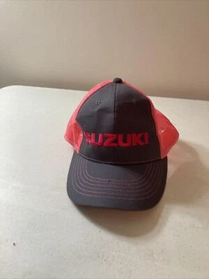 Suzuki Adjustable Strap Mesh-Back Gray/Pink Hat - Image 1 of 4