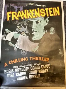 Frankenstein 1931 Movie Poster - 21” x 29” - 1960's Reproduction…CLEAN GOOD - Picture 1 of 9