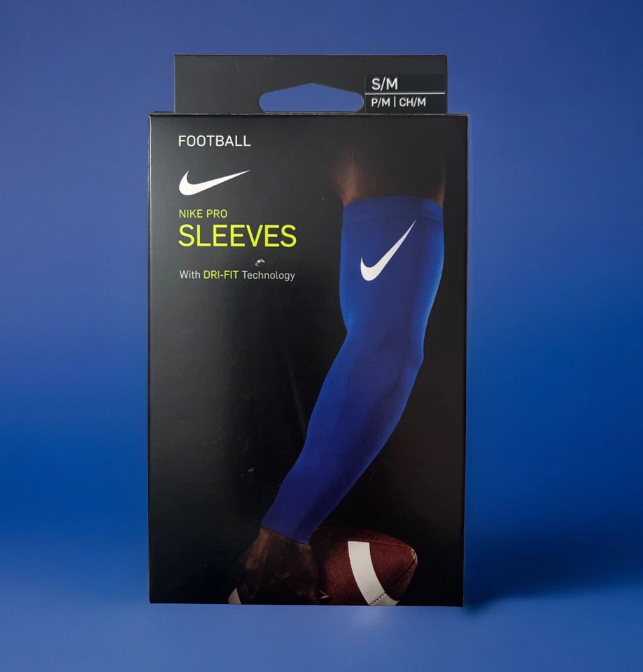 Nike Pro Adult Unisex Football Sleeves 3.0 Royal Blue/White Size Small/Medium